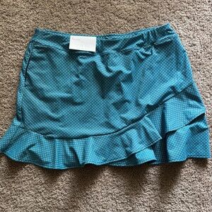 Lady Hagen Green Skater Skirt with Ruffled Hem